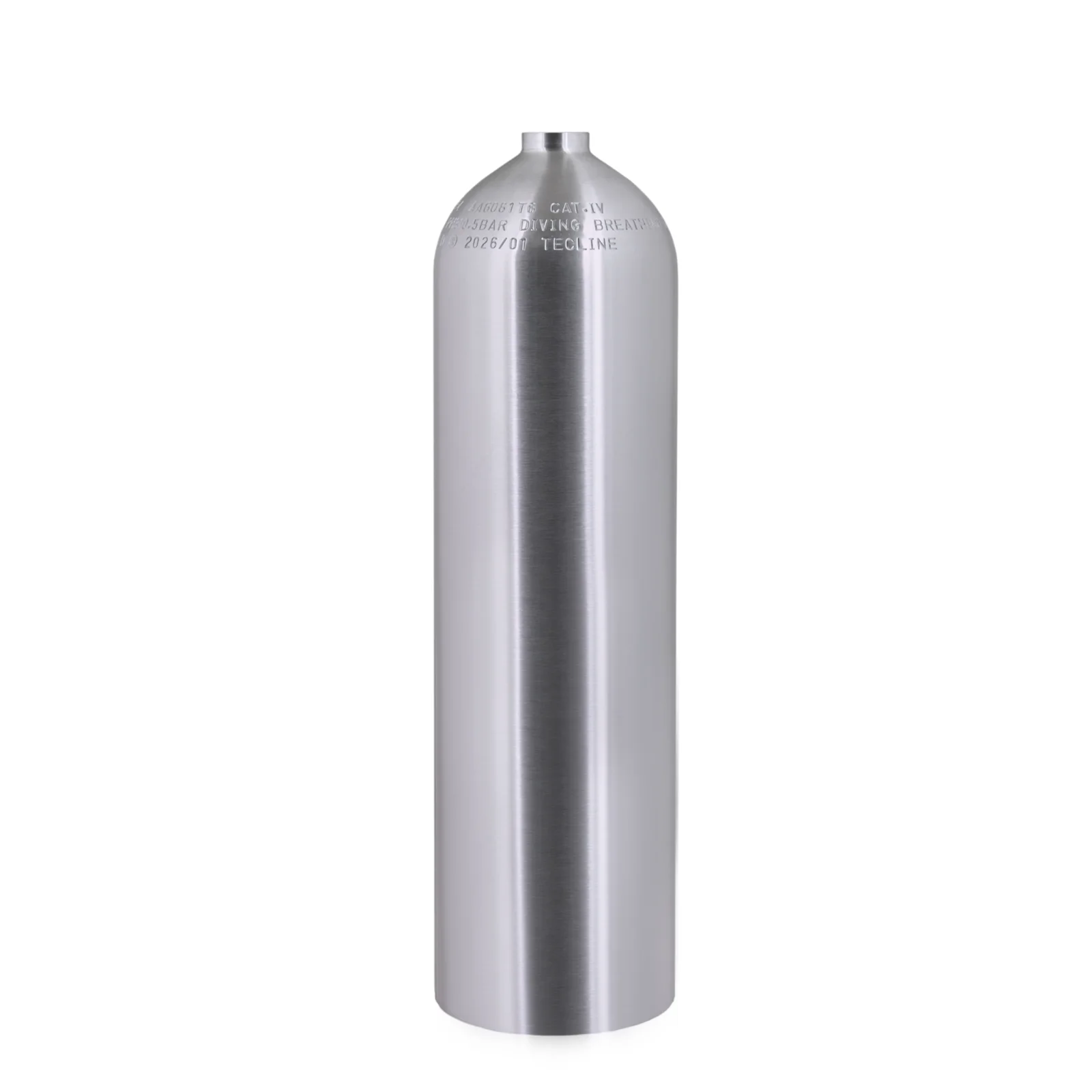 Alu tank 11,1 L 207 bar, Tecline, brushed (S080) - tank only