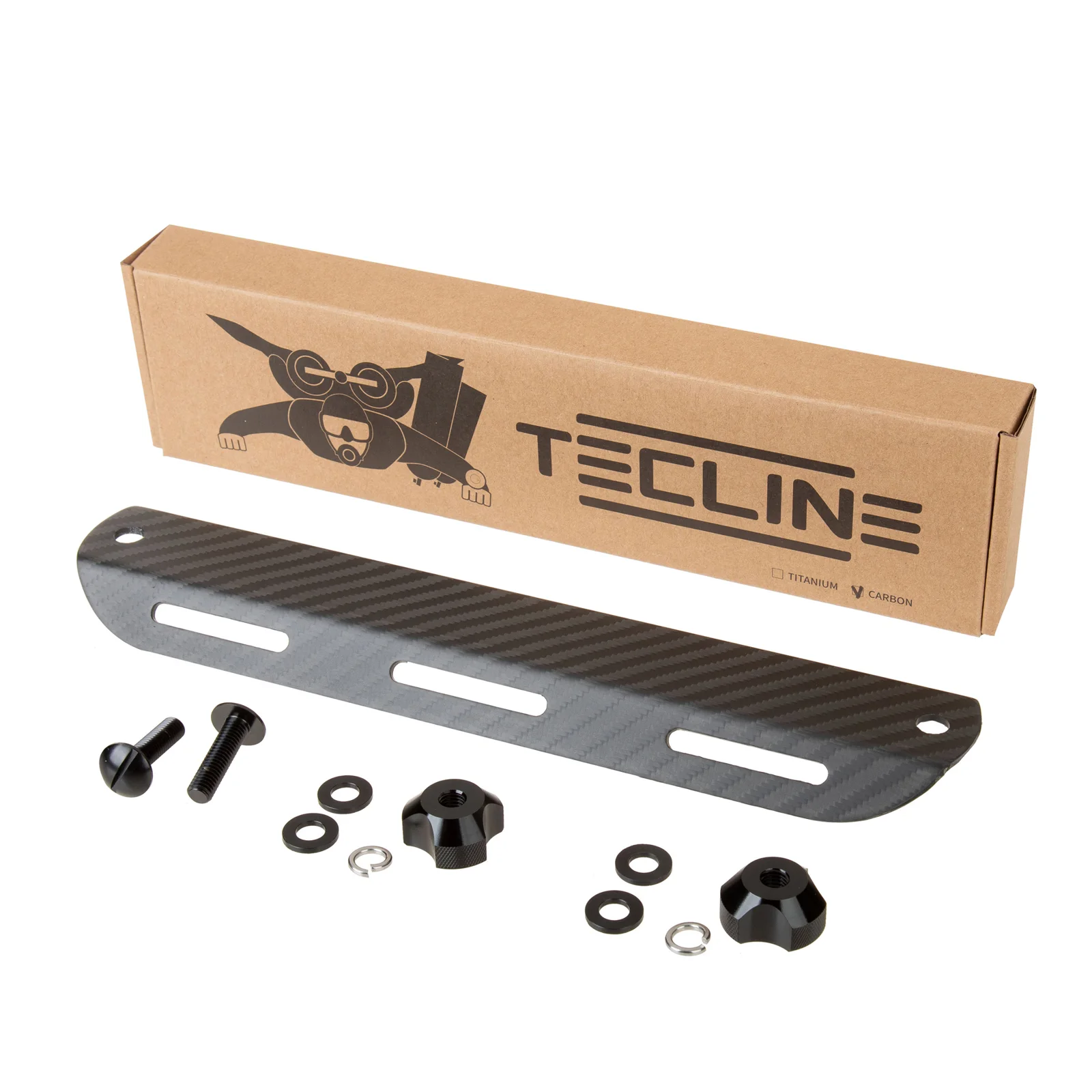Single tank carbon adapter with titanium screws - 7x30,5cm 115g