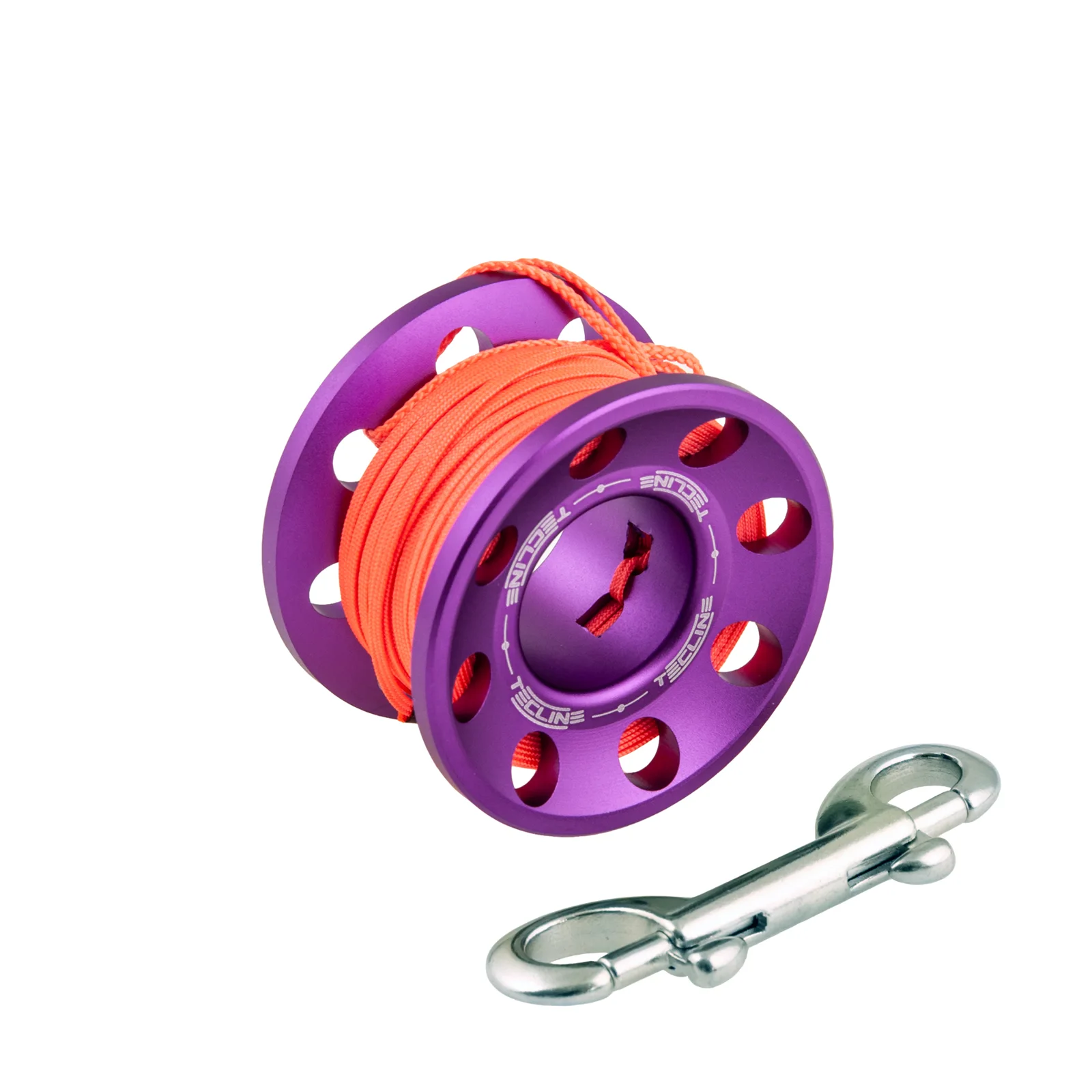 Spool alu purple 15 m, with SS 90 mm snap