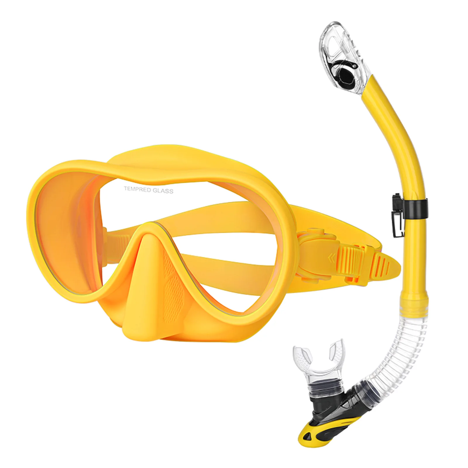 Tecline Frameless SV mask size S + snorkel, yellow set - Tecline
