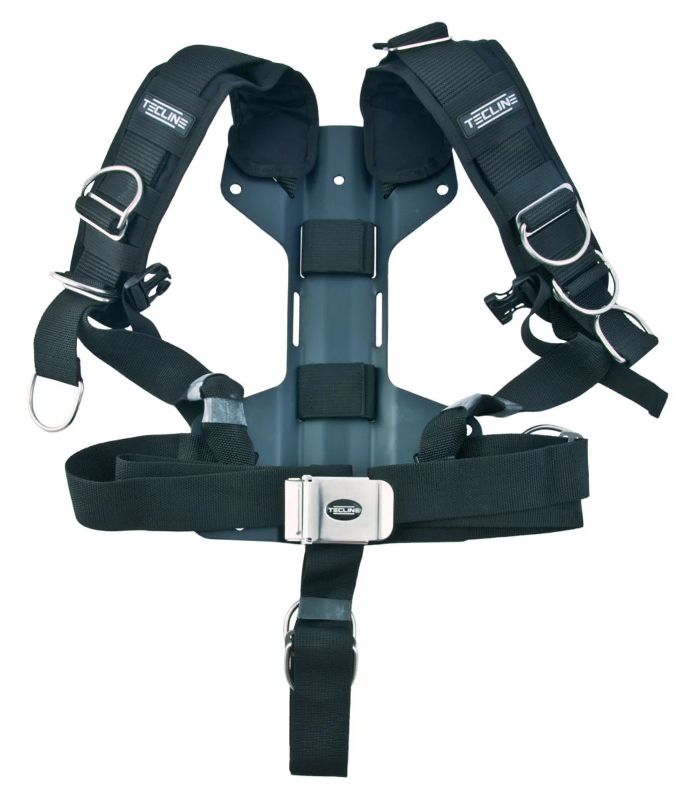 Harness Tecline Comfort soft webbing - incl. 3 mm aluminum backplate H MINI - weight 1,28 kg