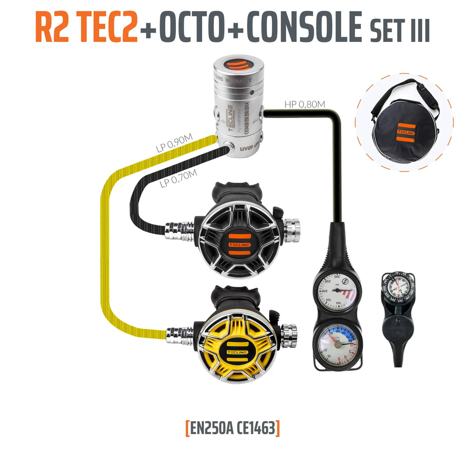 Regulator R2 TEC2 set III with octo and 3 elements console - EN250A