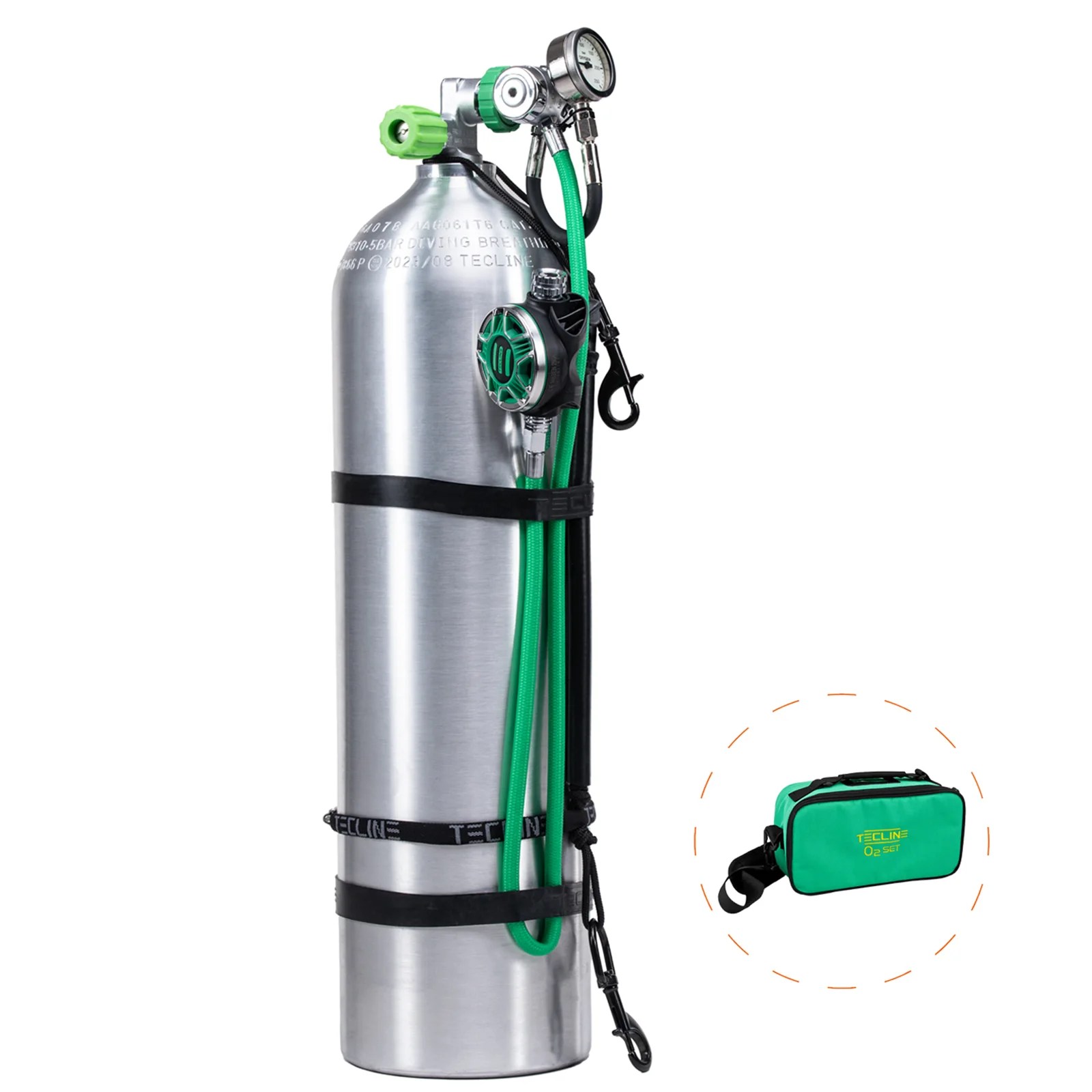 Stage - alu tank 11,1 L + rigging kit + reg. R4 WW TEC2 100% O2