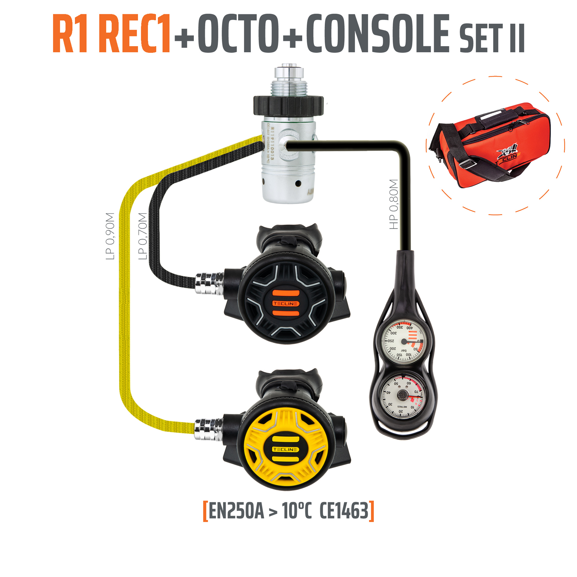 Regulator R1 REC1 set II with octo and 2 elements console - EN250A > 10°C