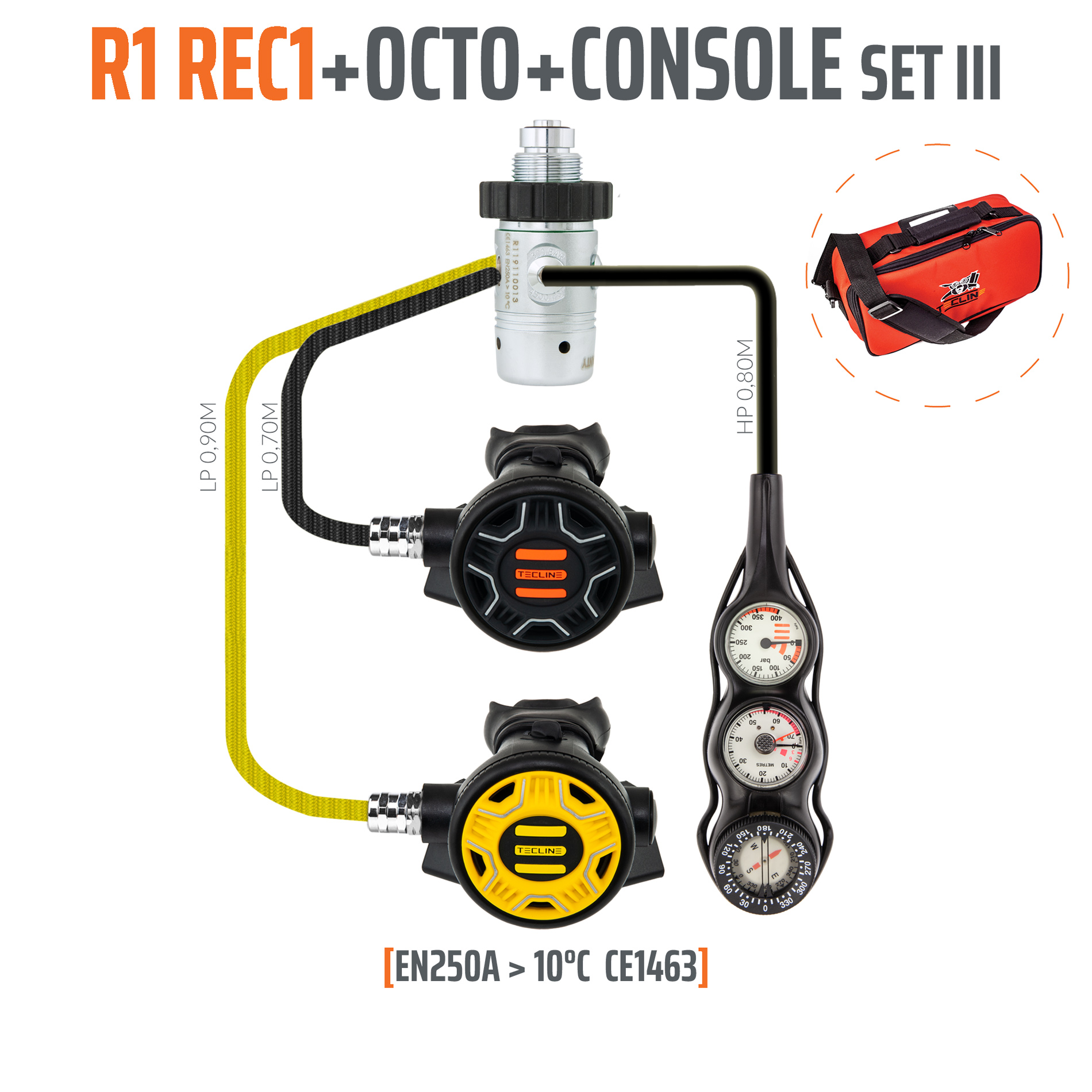 Regulator R1 REC1 set III with octo and 3 elements console - EN250A > 10°C
