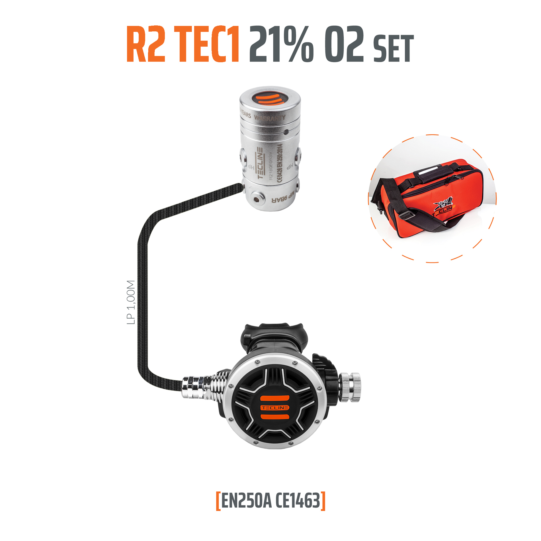 Regulator R2 TEC1 21% O2 G5/8, stage set - EN250A