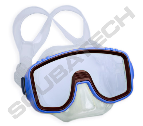 Mask kids, Panda, clear silicone, blue