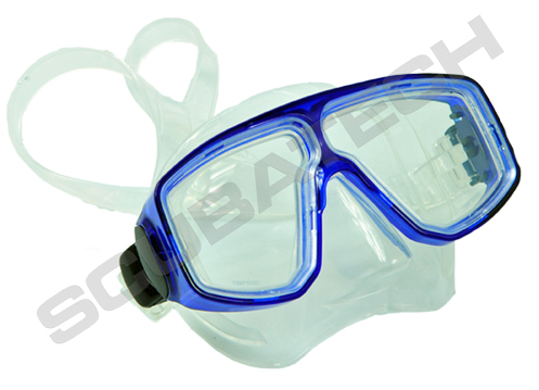 Mask Corsica, clear silicone, blue frame