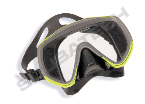 Mask Vision II, black silicone, yellow frame
