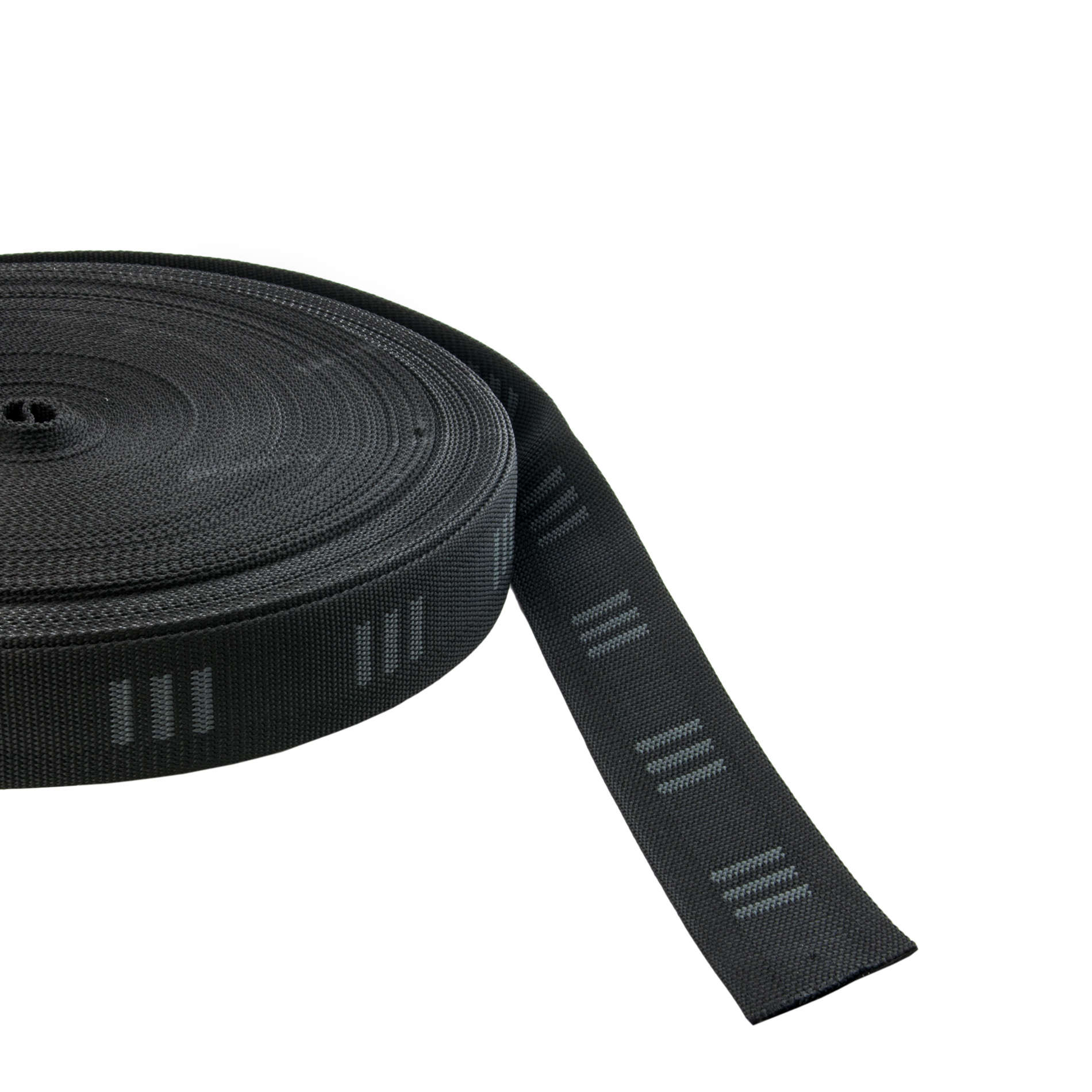 Webbing belt soft 50mm 1,2mm - black with logo "E" Tecline
