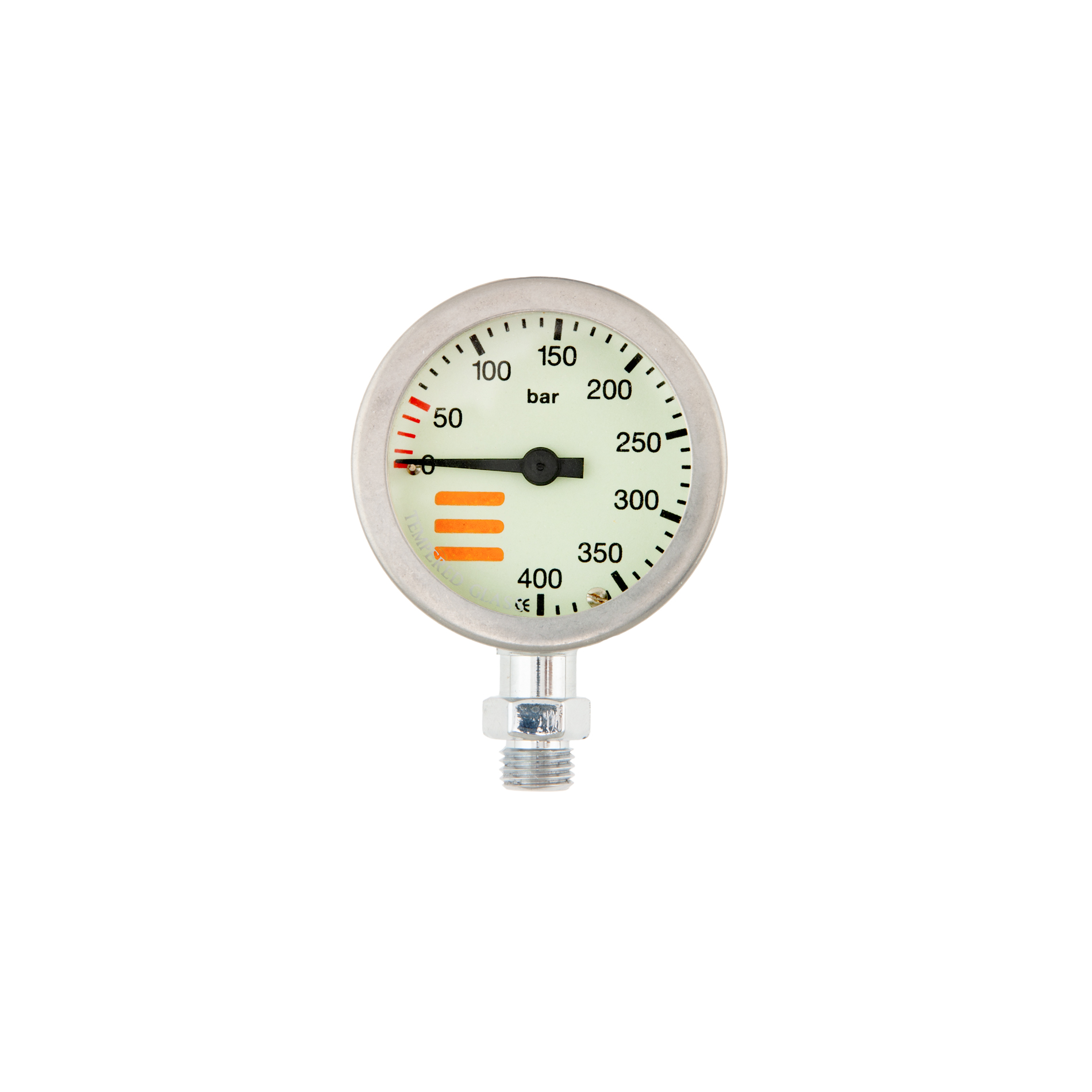 SPG diam 52 mm, scale 400 bar, working pressure 300 bar, chrome - head only