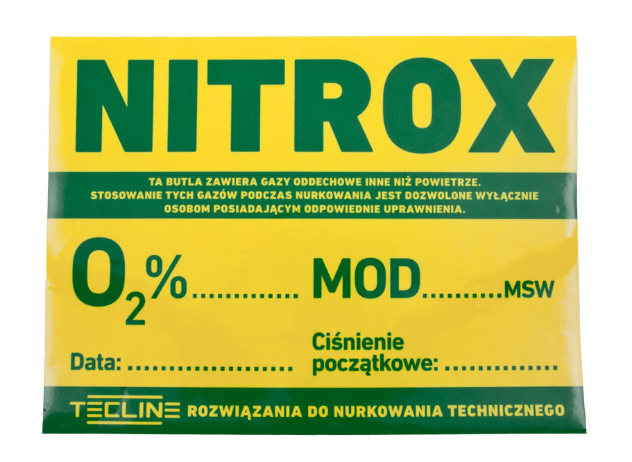 Information sticker NITROX 30 x 22,5 cm (pol. ver.)