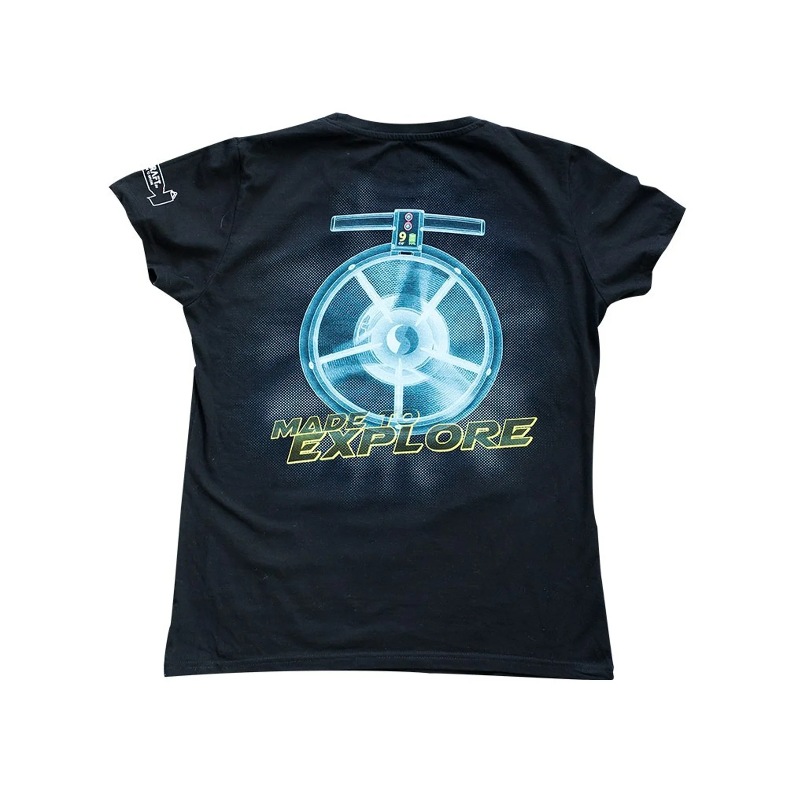 Seacraft Black cotton t-shirt (two-sided multicolor print) - female (XL)